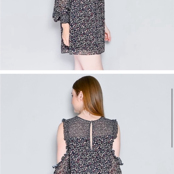 TULAROSA Sabrina ColdShoulder Floral Chiffon Dress XS, NWOT - Picture 4 of 5